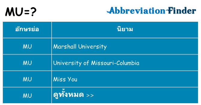 อะไรไม่ mu ถึง