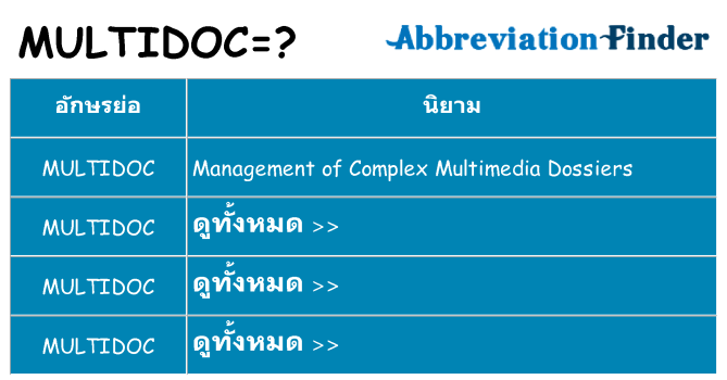 อะไรไม่ multidoc ถึง