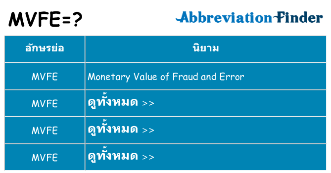 อะไรไม่ mvfe ถึง