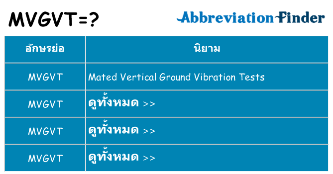 อะไรไม่ mvgvt ถึง