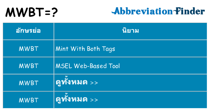 อะไรไม่ mwbt ถึง