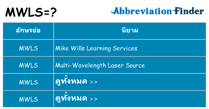 อะไรไม่ mwls ถึง