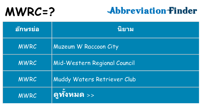 อะไรไม่ mwrc ถึง
