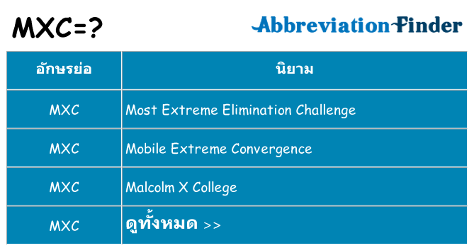 อะไรไม่ mxc ถึง