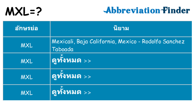 อะไรไม่ mxl ถึง