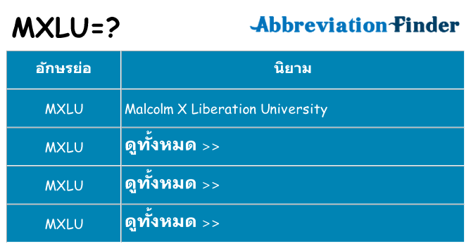 อะไรไม่ mxlu ถึง
