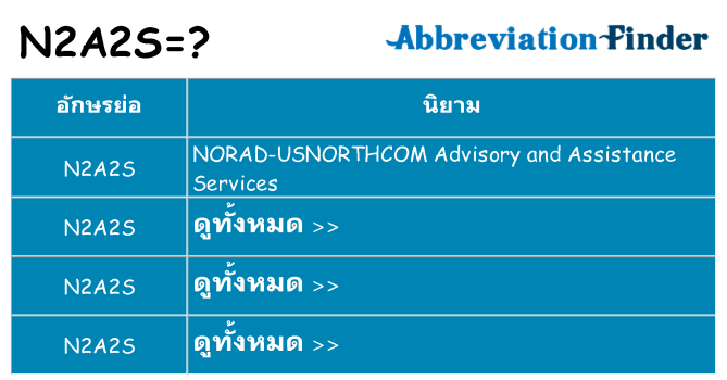 อะไรไม่ n2a2s ถึง