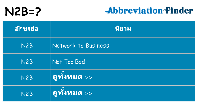 อะไรไม่ n2b ถึง