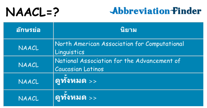 อะไรไม่ naacl ถึง