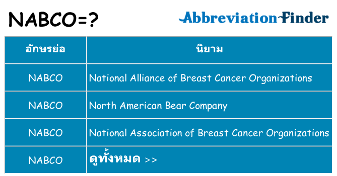 อะไรไม่ nabco ถึง