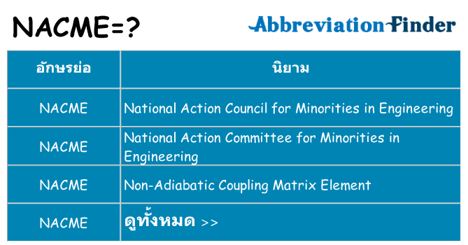 อะไรไม่ nacme ถึง