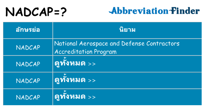 อะไรไม่ nadcap ถึง