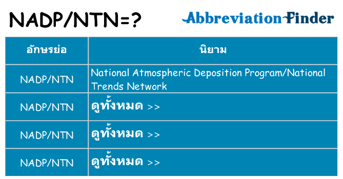อะไรไม่ nadpntn ถึง