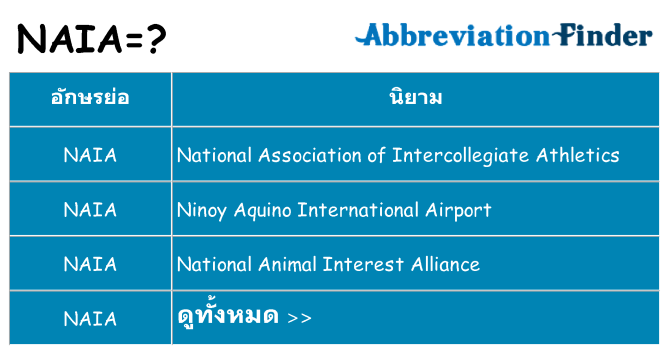 อะไรไม่ naia ถึง