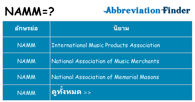 อะไรไม่ namm ถึง