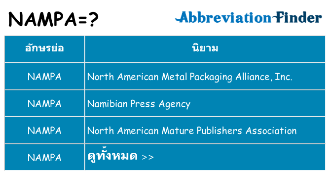 อะไรไม่ nampa ถึง
