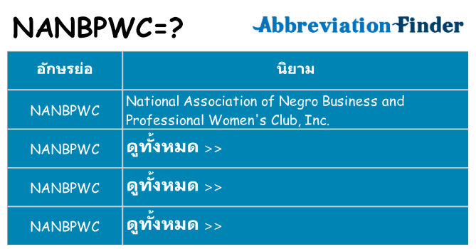 อะไรไม่ nanbpwc ถึง