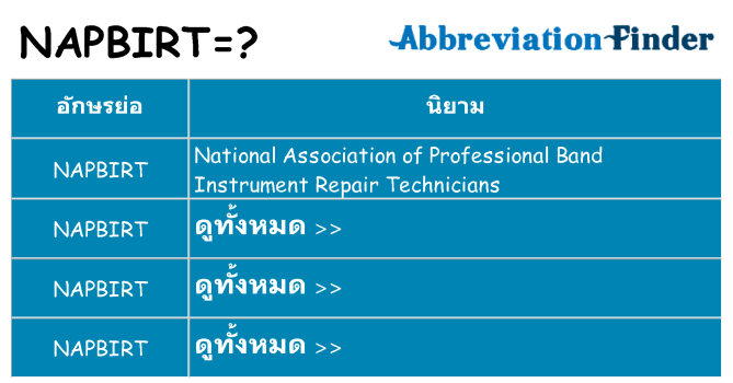 อะไรไม่ napbirt ถึง
