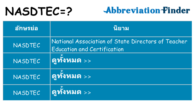 อะไรไม่ nasdtec ถึง