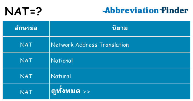 อะไรไม่ nat ถึง