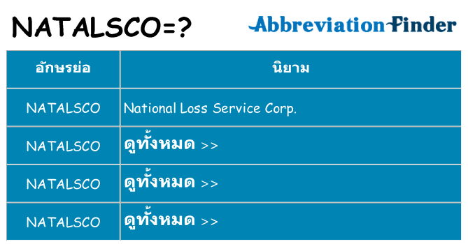 อะไรไม่ natalsco ถึง