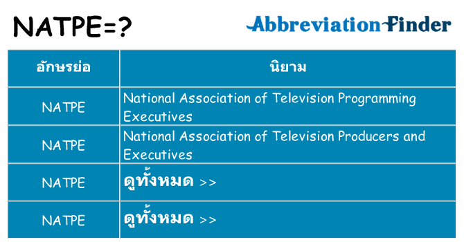 อะไรไม่ natpe ถึง