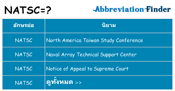 อะไรไม่ natsc ถึง