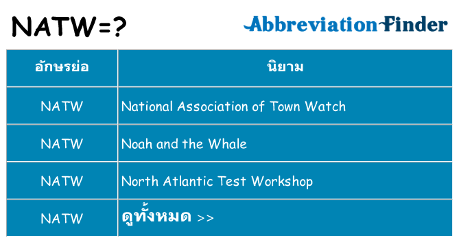 อะไรไม่ natw ถึง