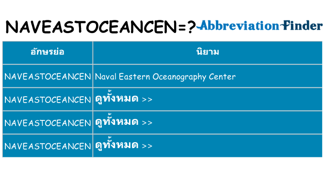 อะไรไม่ naveastoceancen ถึง