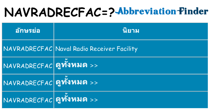 อะไรไม่ navradrecfac ถึง