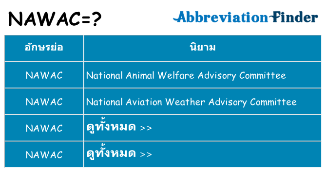 อะไรไม่ nawac ถึง