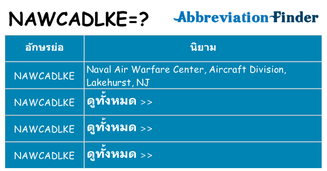 อะไรไม่ nawcadlke ถึง