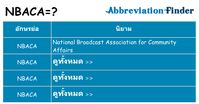 อะไรไม่ nbaca ถึง