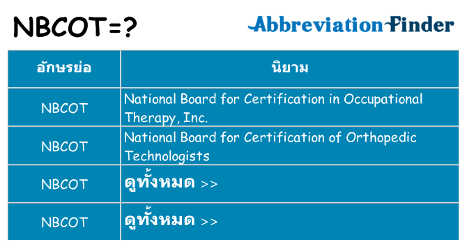 อะไรไม่ nbcot ถึง