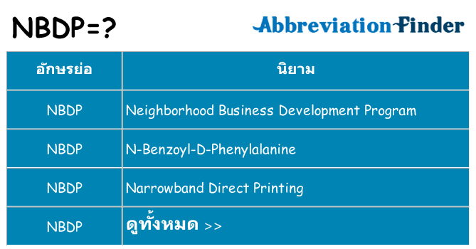 อะไรไม่ nbdp ถึง