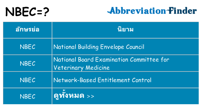 อะไรไม่ nbec ถึง