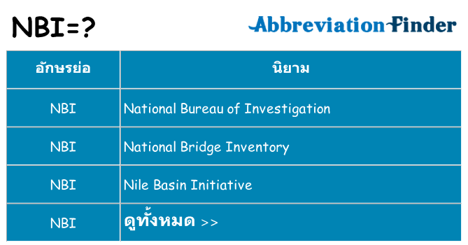 อะไรไม่ nbi ถึง