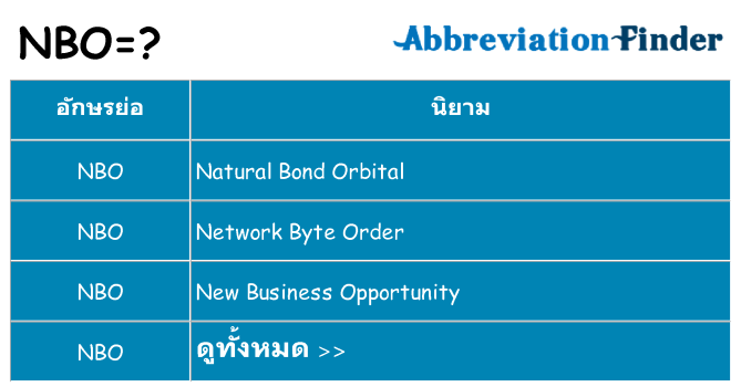 อะไรไม่ nbo ถึง