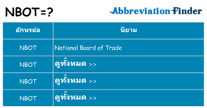 อะไรไม่ nbot ถึง