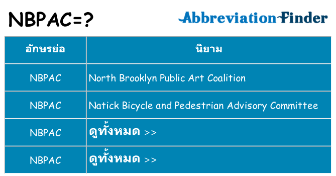 อะไรไม่ nbpac ถึง