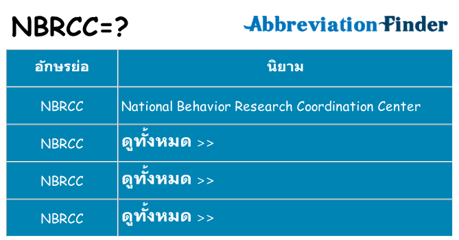 อะไรไม่ nbrcc ถึง