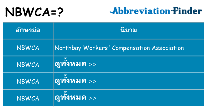อะไรไม่ nbwca ถึง