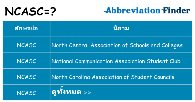 อะไรไม่ ncasc ถึง