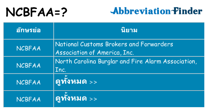 อะไรไม่ ncbfaa ถึง