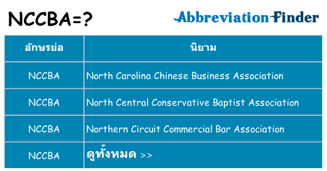 อะไรไม่ nccba ถึง