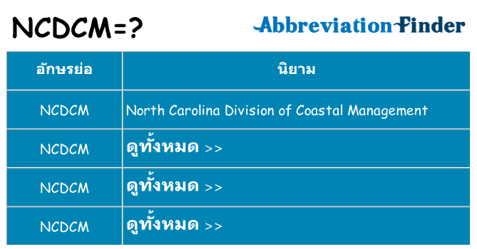 อะไรไม่ ncdcm ถึง