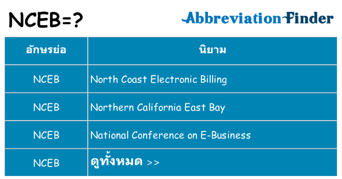 อะไรไม่ nceb ถึง