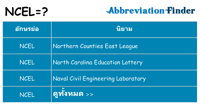 อะไรไม่ ncel ถึง