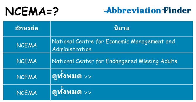 อะไรไม่ ncema ถึง
