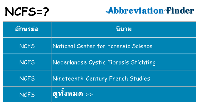 อะไรไม่ ncfs ถึง